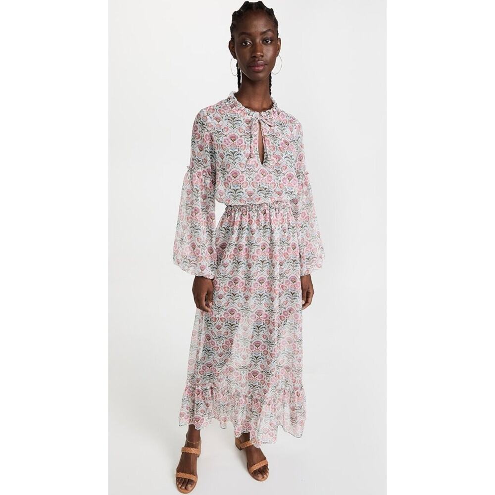 Misa Los Angeles Amata Dress In Somerset Floral Chiffon Bohemian Maxi XS NWT